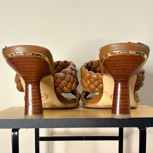 Michael Kors Cognac Brown Braided 3” Heeled Sandals - Picture 13 of 16